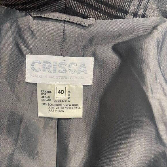 Vintage CRISCA wool plaid blazer Jacket, size Large (40) - Picture 10 of 11